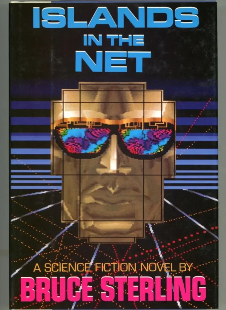 The Year 2025 in Science Fiction: The cover of the 1st edition of Islands in the Net