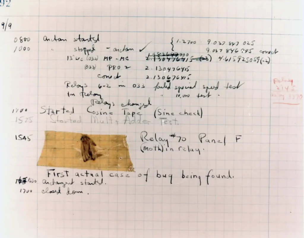 The first actual computer bug