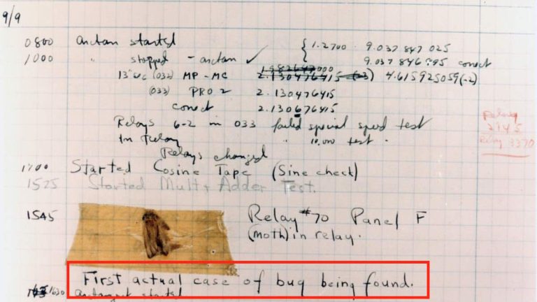 The first actual computer bug