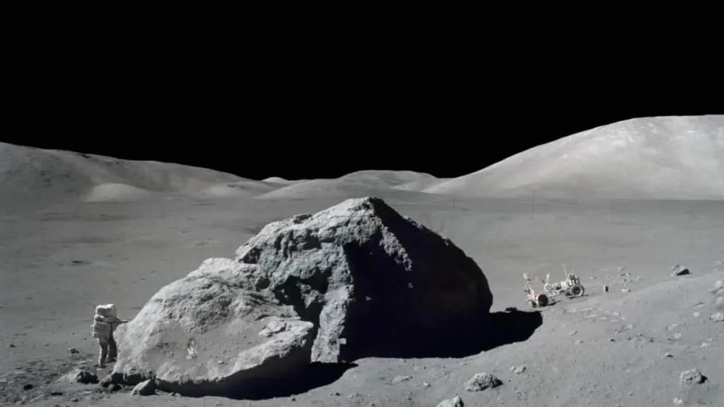Harrison H. Schmitt during Apollo 17 Extravehicular Activity