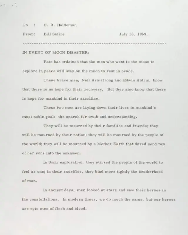 In event of Moon disaster speech: Others Will Follow
