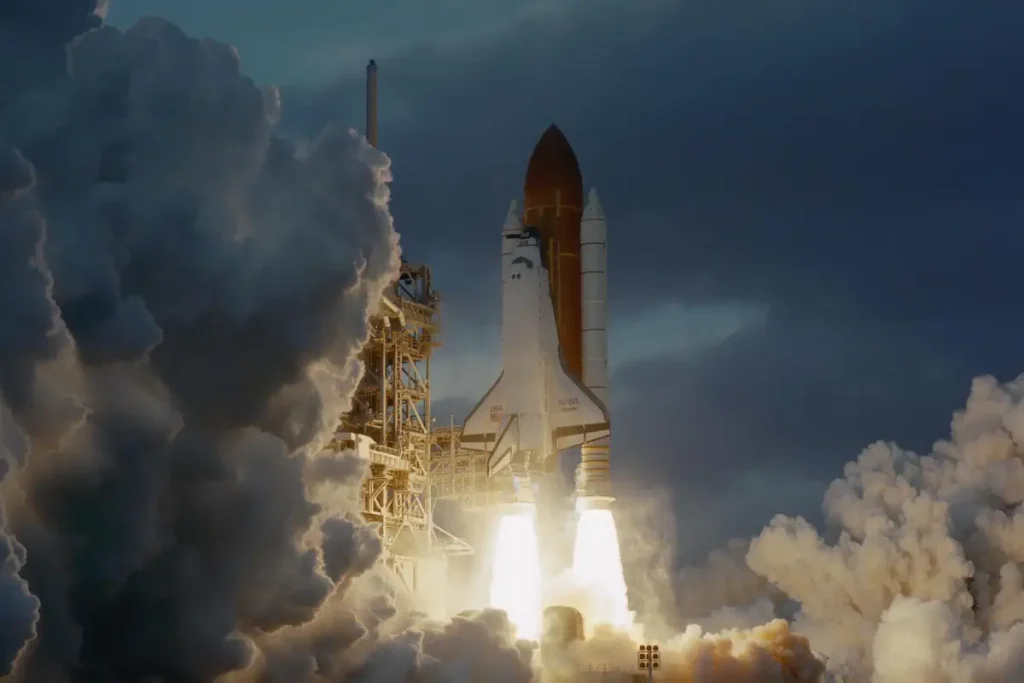 STS-74 lifts off from Kennedy Space Center, marking the second docking mission between Space Shuttle Atlantis and the Russian Mir space station, November 12, 1995. Image: NASA