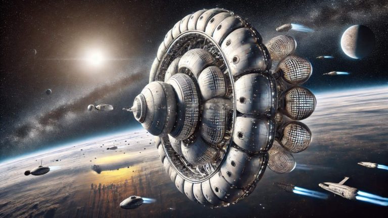 A generation ship - these ships would support entire communities over centuries or millennia as they journey to distant stars